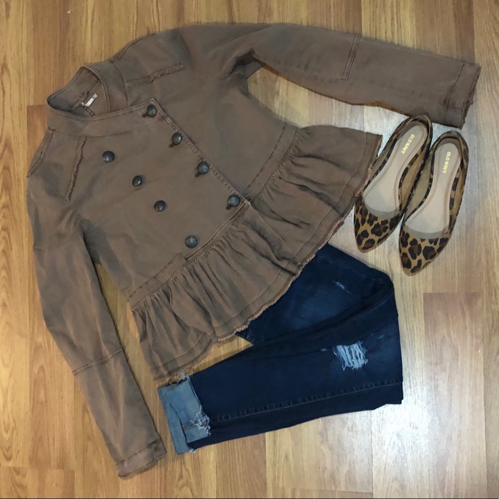 Free People Peplum Military Jacket